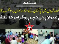 سندھ: مختلف شہروں میں ”پاکستان کے موجودہ بحران پر سوشلسٹ تناظر“ کے عنوان پر لیکچر پروگرامز کا انعقاد